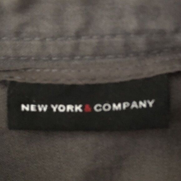 New York Company Gray Military Jacket Womens Sz 6 Y2K Utility Cotton Blazer FLAW - Picture 14 of 16